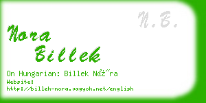 nora billek business card